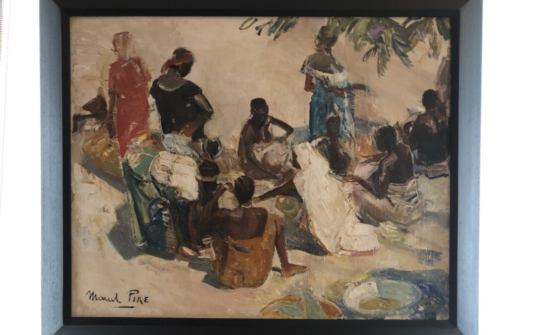 Marcel Pire – Scène de marché africain