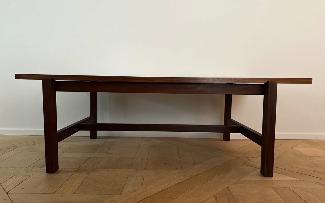 Table basse en teck et formica avec plateau réversible-Cees Braakman