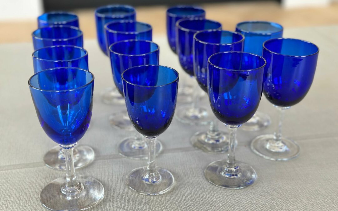Verres à pied Herbatte bleu