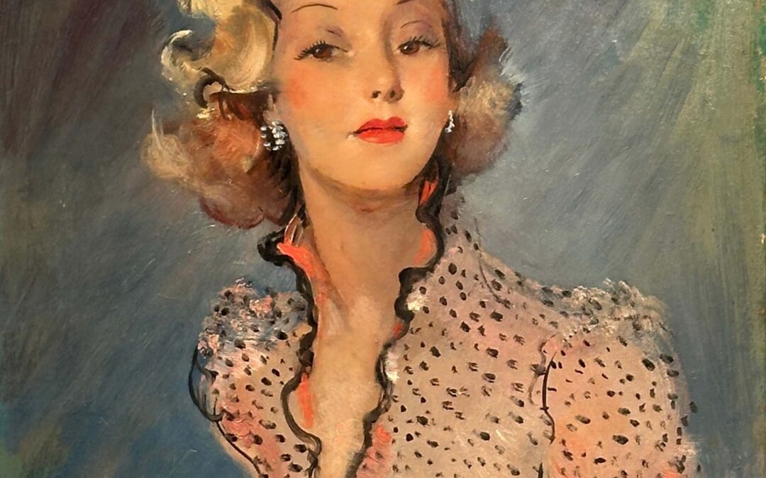 Jean-Gabriel Domergue – Elégante au chemisier à pois