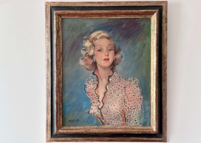 Jean-Gabriel Domergue – Elégante au chemisier à pois