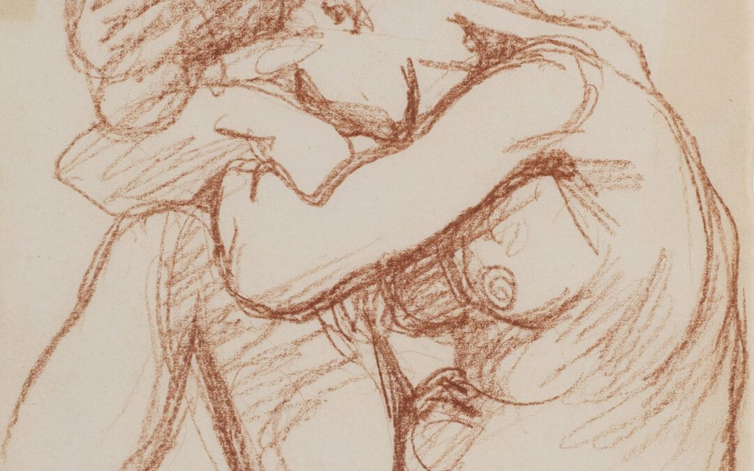 Femme nue tête reposée sur son genou