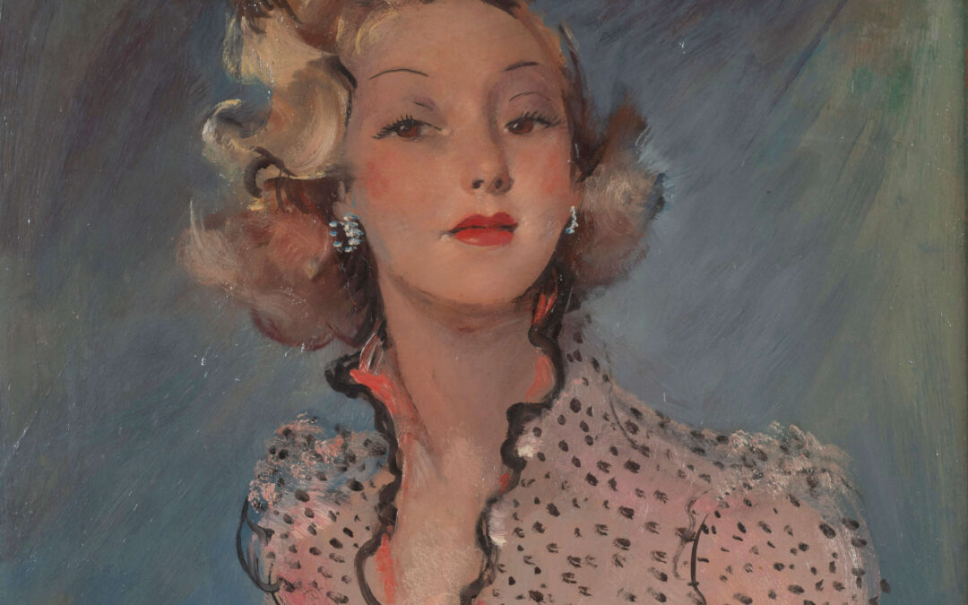 Jean-Gabriel Domergue – Elégante au chemisier à pois