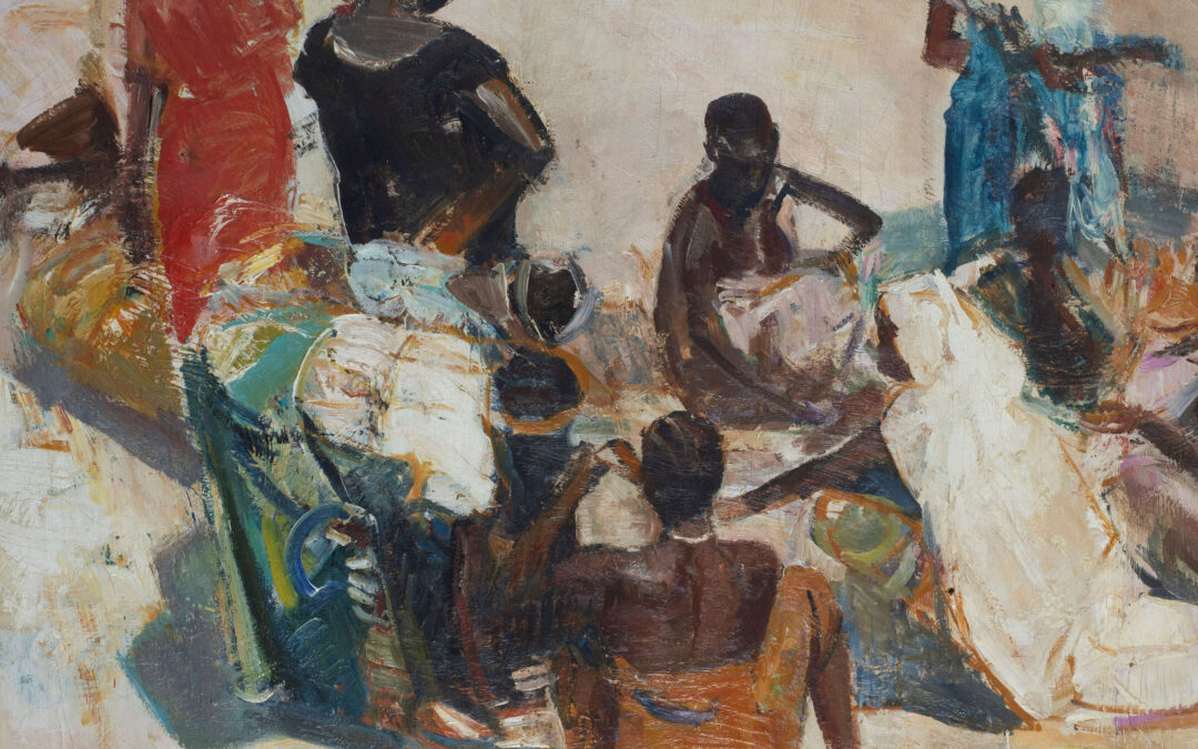 Marcel Pire – Scène de marché africain